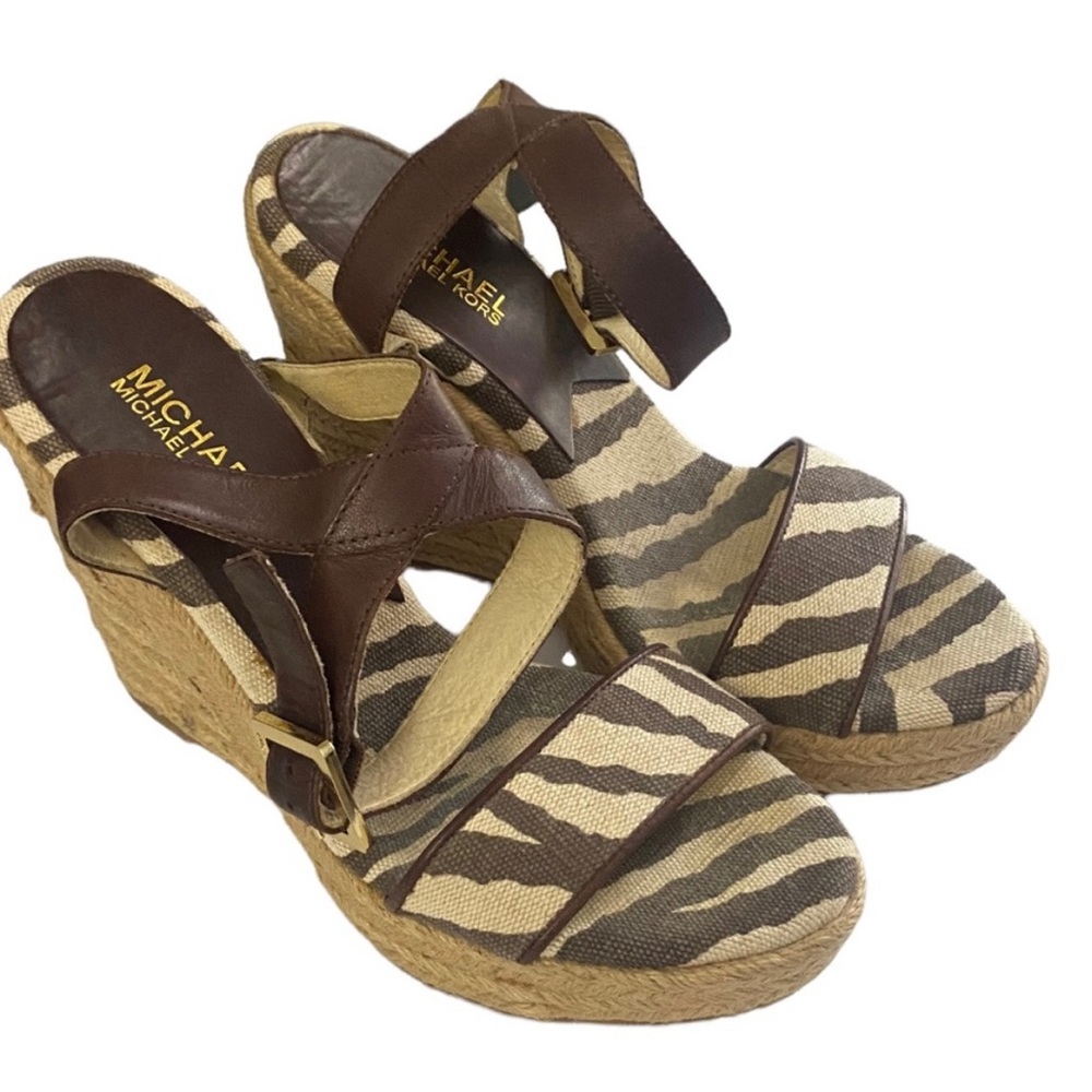 Michael Kors Zebra Print Wedge Espadrilles